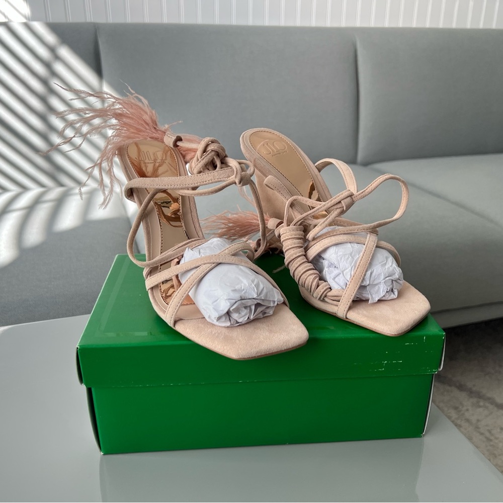 JLo x REVOLVE Apollo Sandal in Crema 8 - Picture 3 of 10
